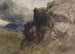 Paesaggio roccioso in Galles con figura disegnata in primo piano a destra - David Cox — vista dell’opera