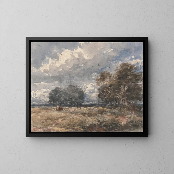 Gardant le troupeau par jour venteux - David Cox — quadro incorniciato alla parete