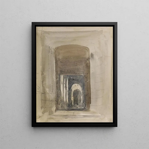 Studio per la porta della chiesa di Saint-Roch a Parigi - David Cox — quadro incorniciato alla parete