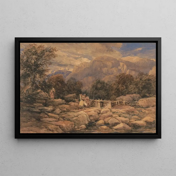 Il Trappola per salmoni - David Cox — quadro incorniciato alla parete