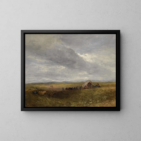 Viaggiatori in un paesaggio - David Cox — quadro incorniciato alla parete