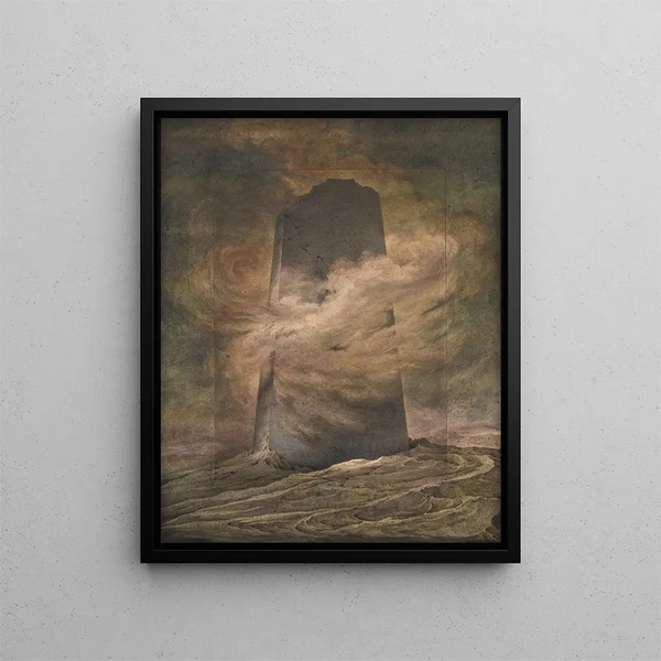 La tour di Babele in rovina - David Humbert de Superville — quadro incorniciato alla parete