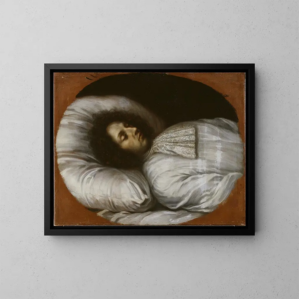 Charles XI sul suo letto di morte - David Klöcker Ehrenstrahl — quadro incorniciato alla parete