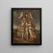 Tre figure allegoriche raffiguranti il ritratto di Carlo XI di Svezia - David Klöcker Ehrenstrahl — quadro incorniciato alla parete