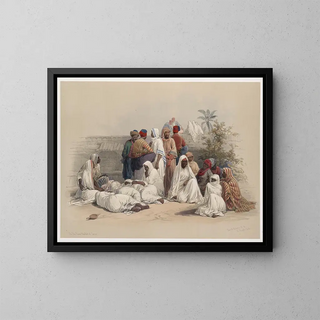 Nel mercato degli schiavi al Cairo - David Roberts — quadro incorniciato alla parete