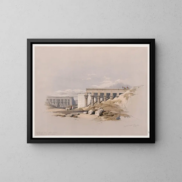 Vista laterale del tempio chiamato il Typhonium a Dendera - David Roberts — quadro incorniciato alla parete