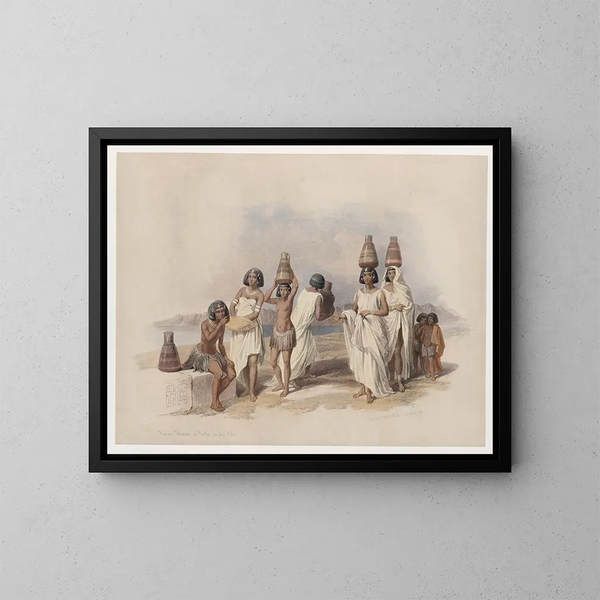 Donne nubiane a Kortie sul Nilo - David Roberts — quadro incorniciato alla parete