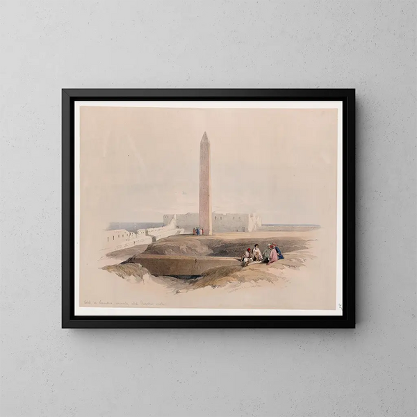 Obelisco di Alessandria comunemente chiamato l'ago di Cleopatra - David Roberts — quadro incorniciato alla parete