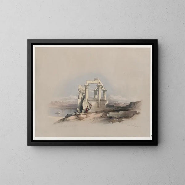 Rovine del tempio di Kardeseh Qirts in Nubia - David Roberts — quadro incorniciato alla parete