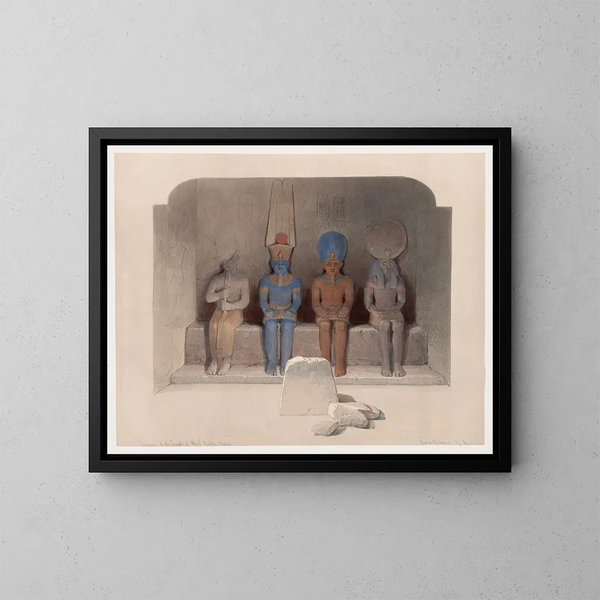 Santuario del tempio di Abu Simbel in Nubia - David Roberts — quadro incorniciato alla parete