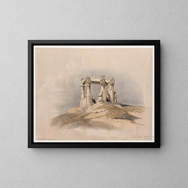 Tempio di Wady Kardassy Qirts in Nubia - David Roberts — quadro incorniciato alla parete