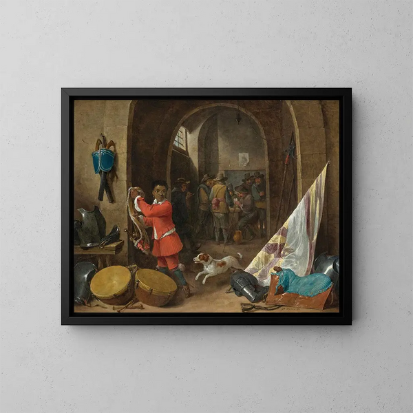 Interno di una sala di guardia - David Teniers il Giovane — quadro incorniciato alla parete