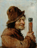 Un contadino che tiene un bicchiere - David Teniers il Giovane — vista dell’opera