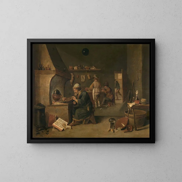 Alchimista - David Teniers il Giovane — quadro incorniciato alla parete