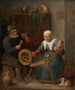 Una coppia di anziani filando la lana in un interno - David Teniers il Giovane — vista dell’opera