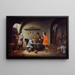 Scène di gioco in una locanda - David Teniers il Giovane — quadro incorniciato alla parete