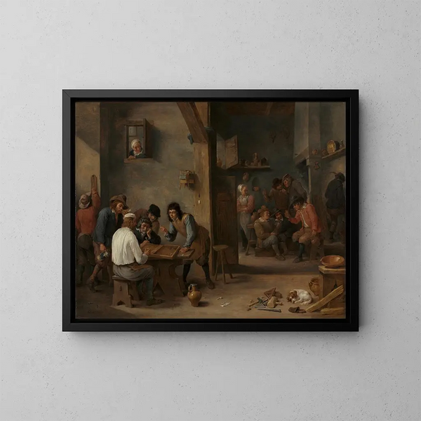 Gioco di backgammon - David Teniers il Giovane — quadro incorniciato alla parete