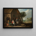contadino alla porta di un cottage con una donna seduta e un bambino - David Teniers il Giovane — quadro incorniciato alla parete