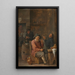 Paesani che fumano in una locanda - David Teniers il Giovane — quadro incorniciato alla parete