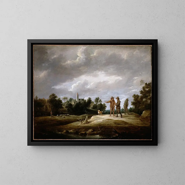 Paesani in conversazione - David Teniers il Giovane — quadro incorniciato alla parete