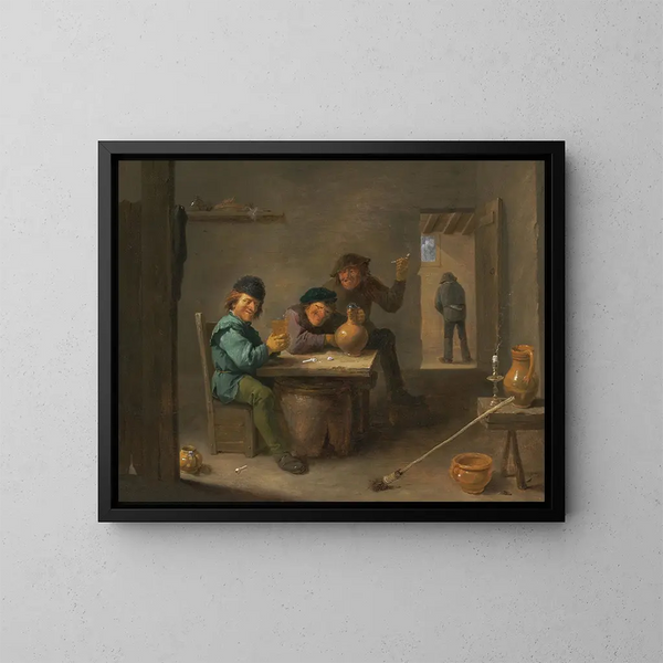 Paesani in una taverna - David Teniers il Giovane — quadro incorniciato alla parete