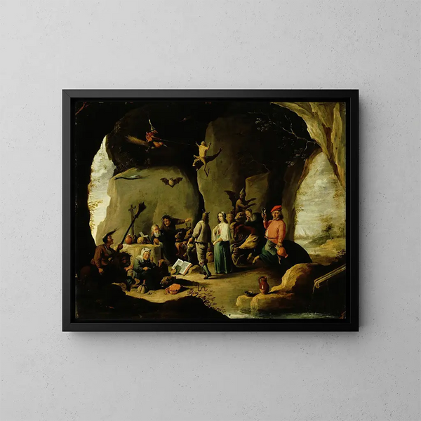 La Tentazione di Sant'Antonio - David Teniers il Giovane — quadro incorniciato alla parete