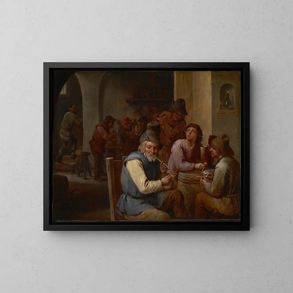 Le Pub de Campagne - David Teniers il Giovane — quadro incorniciato alla parete