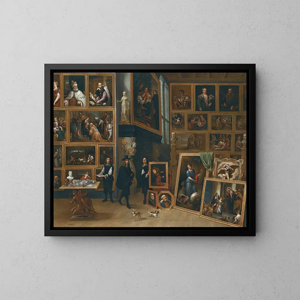 La galleria di quadri dell'arciduca Leopoldo-Guillaume - David Teniers il Giovane — quadro incorniciato alla parete