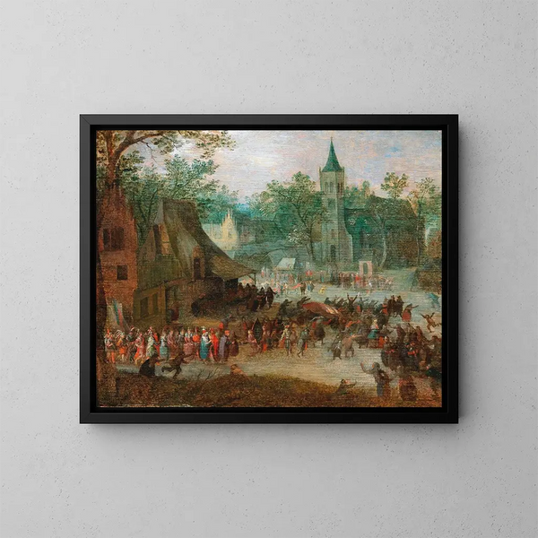 Una festa di villaggio - David Vinckboons — quadro incorniciato alla parete