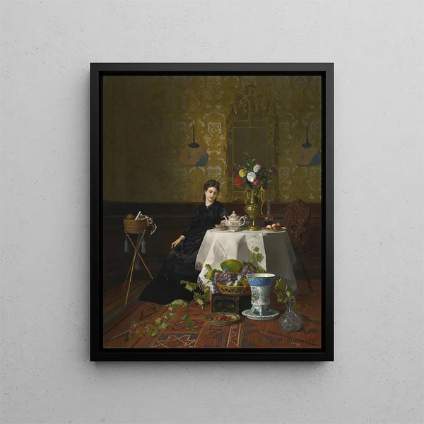 Prendere il tè - David Émile Joseph de Noter — quadro incorniciato alla parete