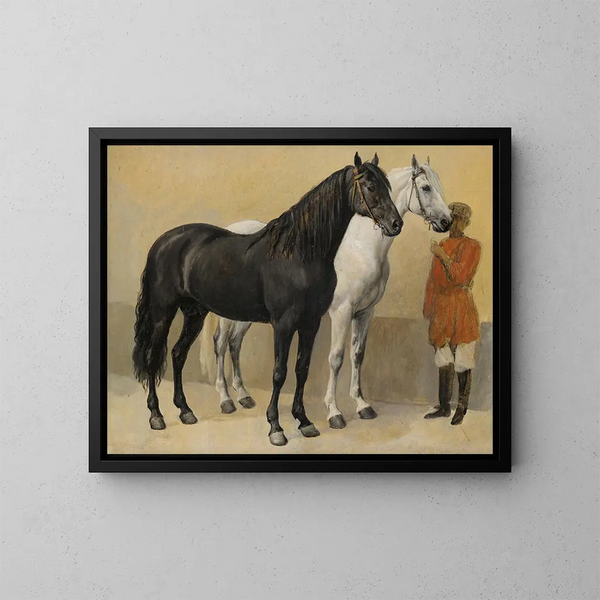 Due cavalli del principe Anatole Demidoff - Denis Auguste Marie Raffet — quadro incorniciato alla parete