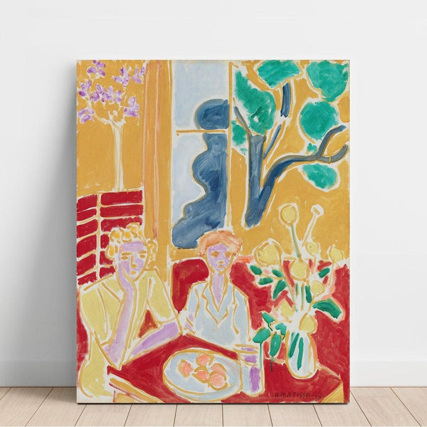 Riproduzione del dipinto Due Ragazzine, Sfondo Giallo e Rosso - Henri Matisse