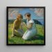 Due giovani ragazze con una farfalla - Harold Harvey — quadro incorniciato alla parete