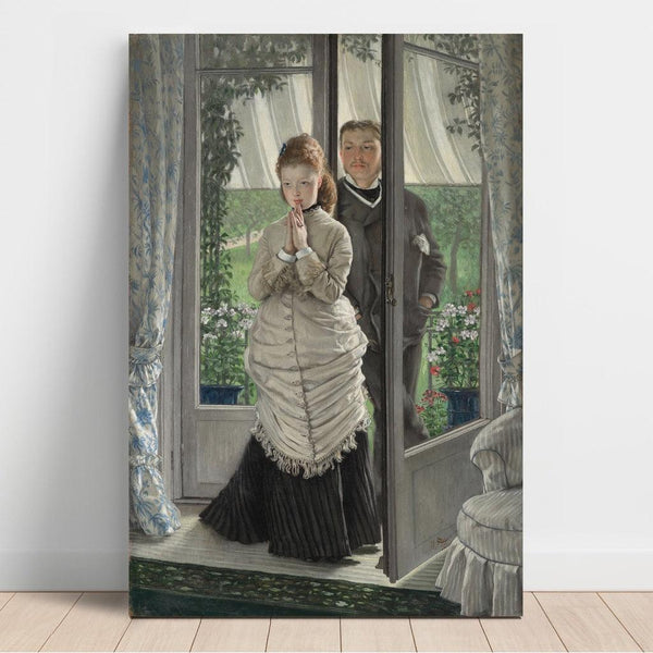 Riproduzione del dipinto Due personaggi davanti a una porta (La proposta) - James Tissot