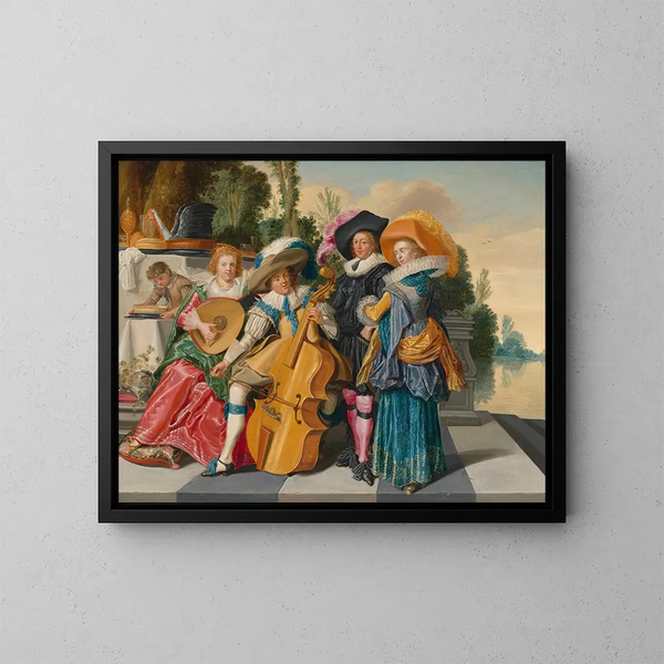 Compagnie joyeuse sur une terrasse - Dirck Hals — quadro incorniciato alla parete