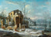 Paesaggio invernale con una compagnia elegante in slitta trainata da cavalli - Dirck Maas — vista dell’opera