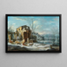 Paesaggio invernale con una compagnia elegante in slitta trainata da cavalli - Dirck Maas — quadro incorniciato alla parete