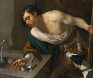 Narciso che contempla il suo riflesso - Dirck van Baburen — vista dell’opera