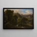 Paesaggio con una scena di caccia - Dirk Maas — quadro incorniciato alla parete