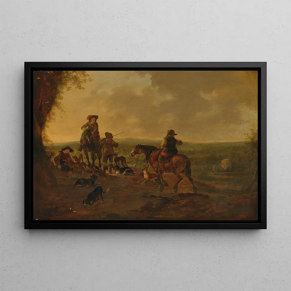 Cavalli in un paesaggio - Dirk Stoop — quadro incorniciato alla parete