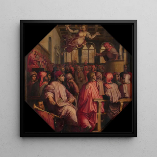 Discours d'Antonio Giacomini pour la guerre contre Pise dans la Sala dei Duecento - Giorgio Vasari