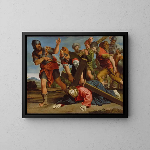 Il cammino del Calvario - Domenichino — quadro incorniciato alla parete