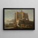 Paesaggio con roccia e fortezza - Domenico Gargiulo — quadro incorniciato alla parete