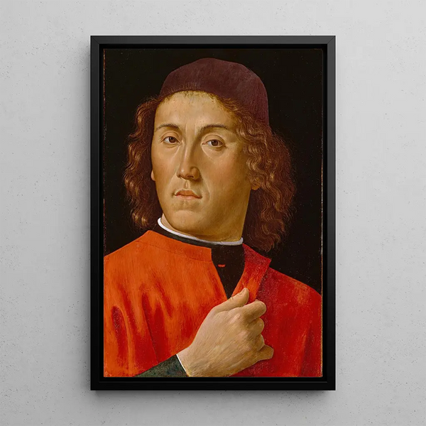 Giovane uomo - Domenico Ghirlandaio — quadro incorniciato alla parete