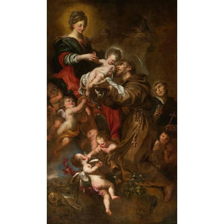 Domenico Piola - Madonna And Child Adored By Saint Francis Of Assisi.webp