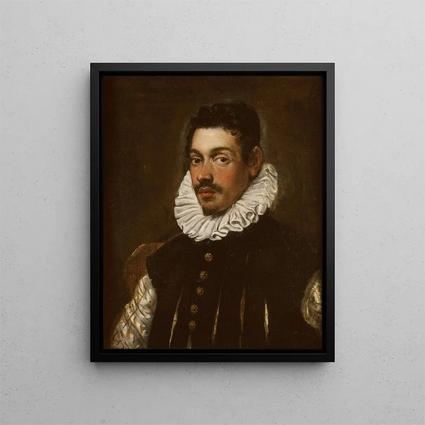 Ritratto di un gentiluomo - Domenico Tintoretto — quadro incorniciato alla parete