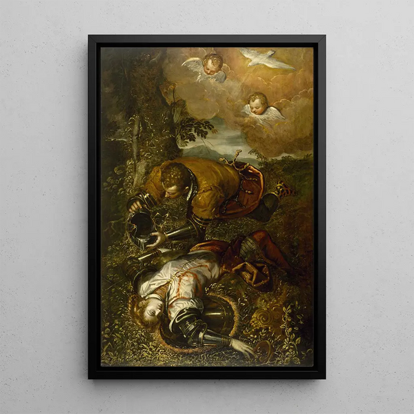 Riproduzione del dipinto Tancrède che battezza Clorinde - Domenico Tintoretto