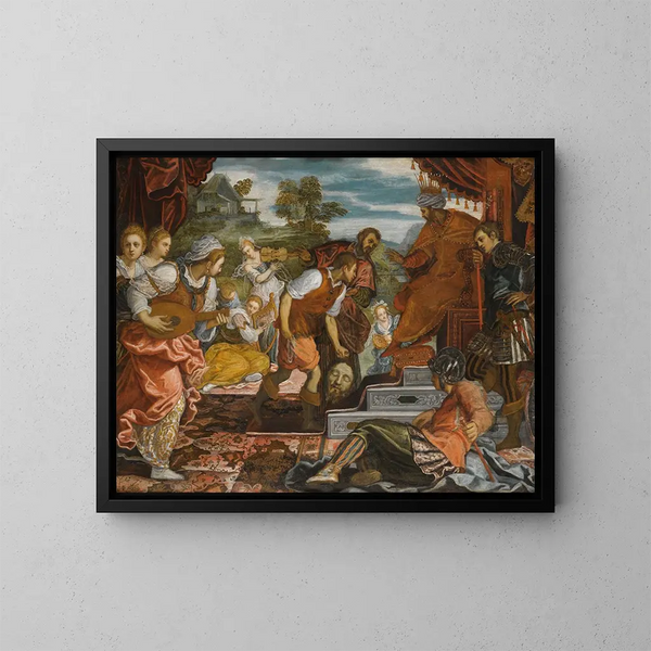 Il Trionfo di David - Domenico Tintoretto — quadro incorniciato alla parete