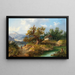 paesaggistico montano con un pescatore vicino a un ruscello di montagna - Dominik Schufried — quadro incorniciato alla parete