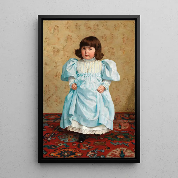 Ragazza in abito blu - Dominik Skutecký — quadro incorniciato alla parete